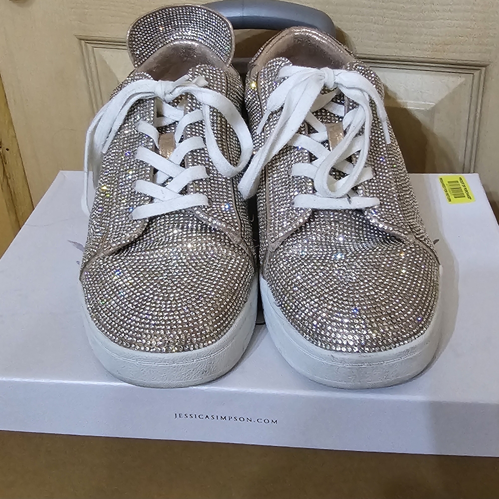 Jessica Simpson Silver Sparkle Sneakers